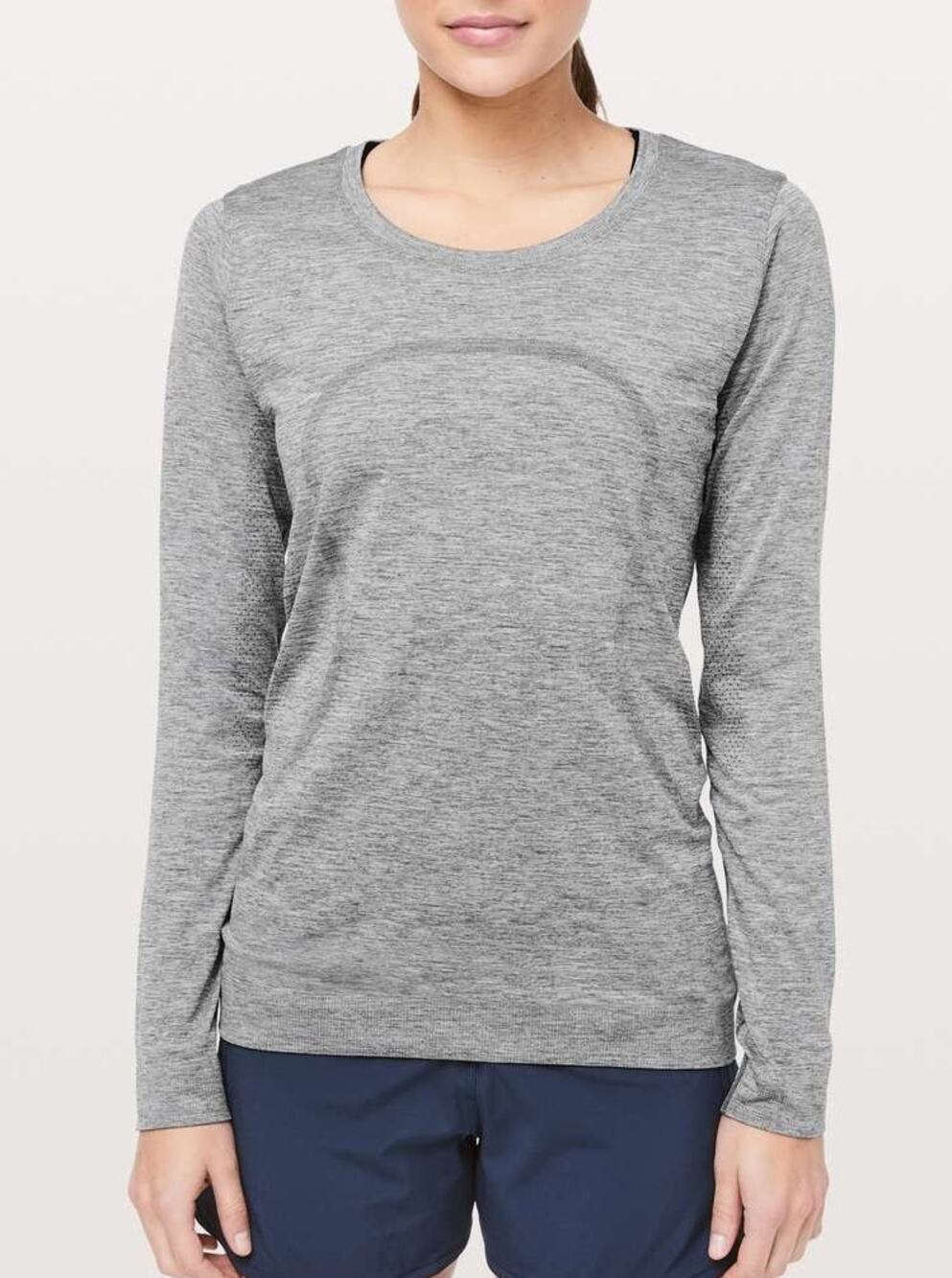 Lululemon Swiftly Tech Breeze Long Sleeve Top Size 8 Gray Heathered Athletic